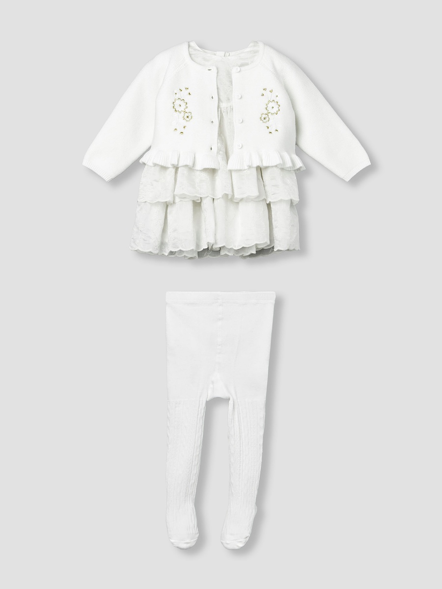 Set of 3 Clothing Gift Set with Floral Embroidery