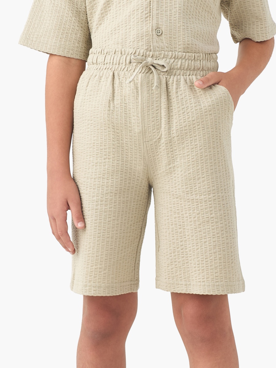Camp Collar Short Sleeves Shirt and Shorts Set with Embroidery Detail