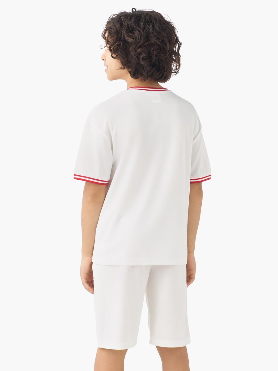 V Neck Short Sleeves T-Shirt and Shorts Set with Avengers Embroidery