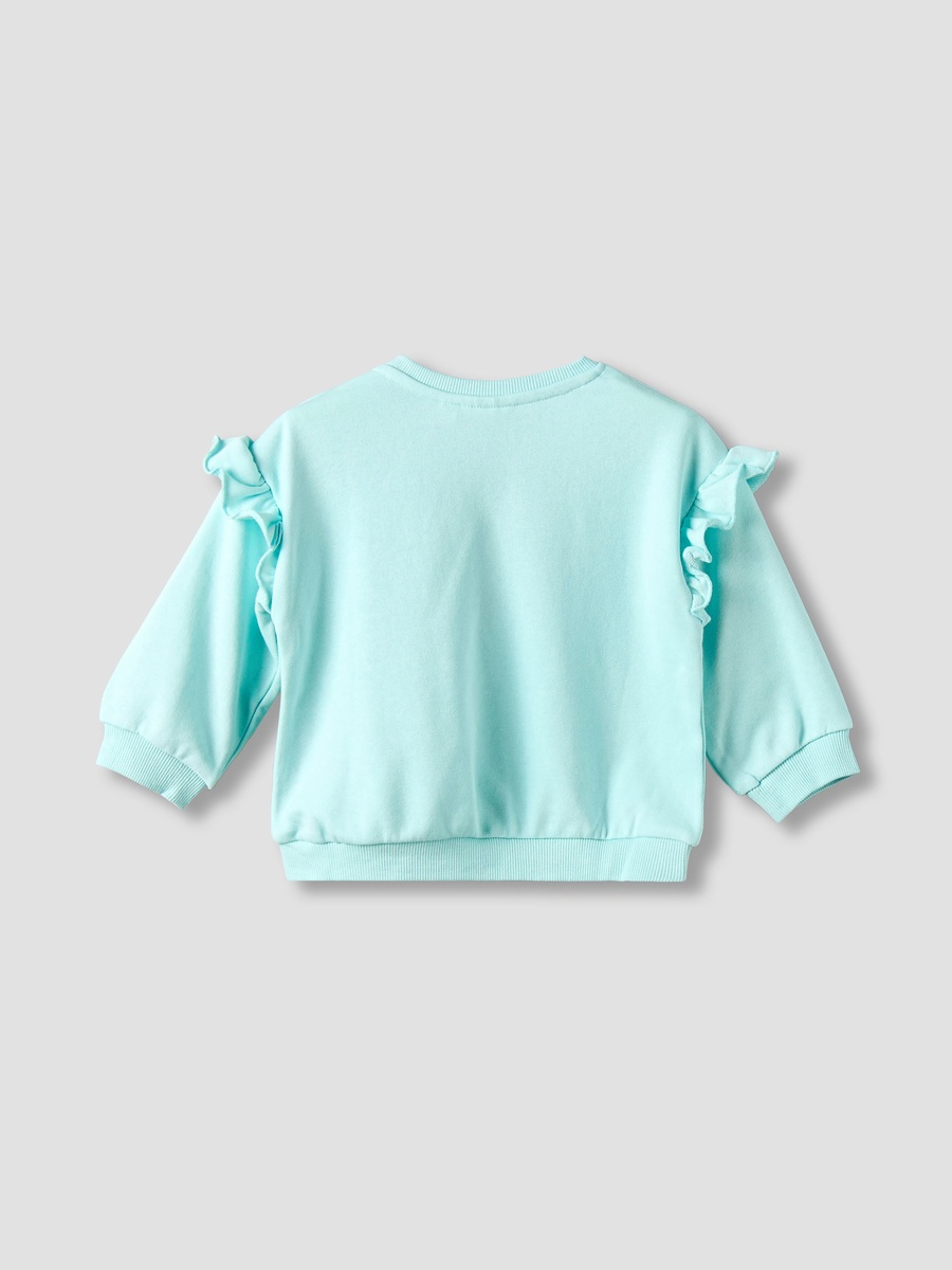 Bow Print Sweatshirt with Long Sleeves