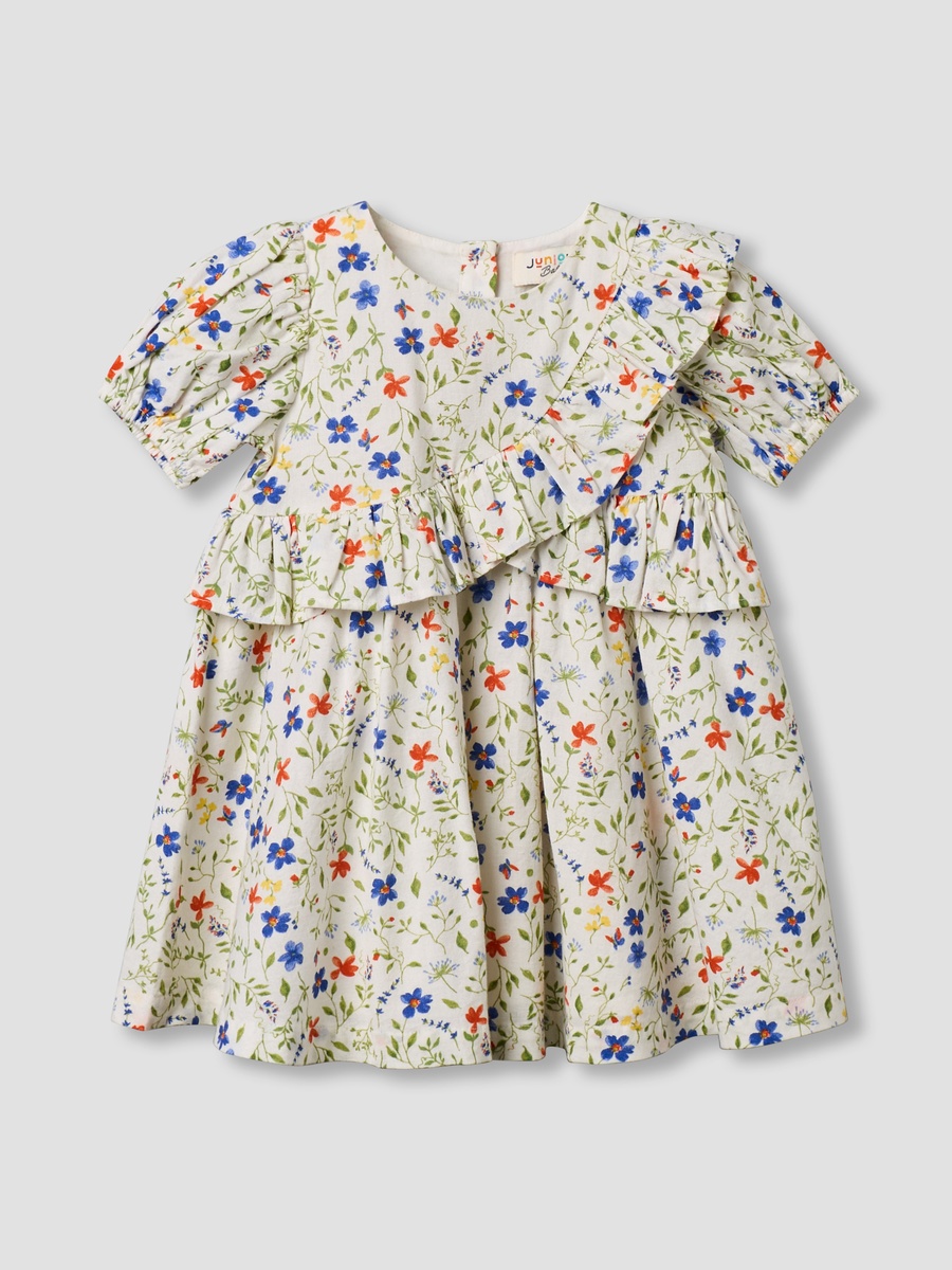 Round Neck Short Sleeves A-Line Dress with Headband