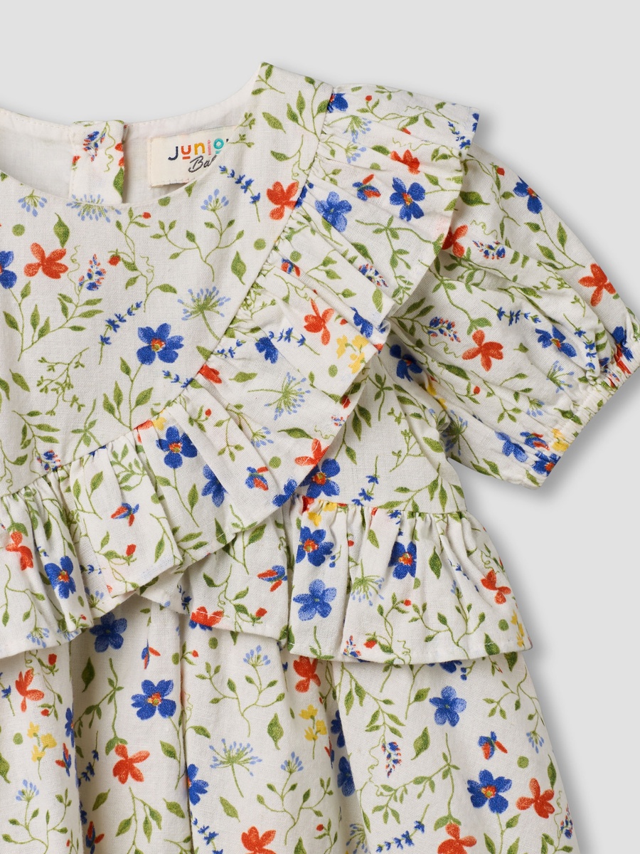 Round Neck Short Sleeves A-Line Dress with Headband