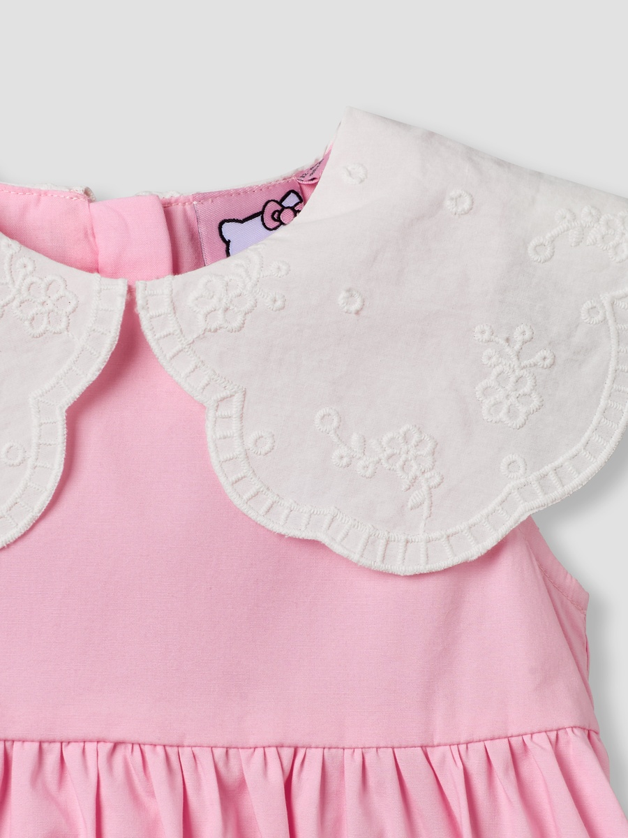 Round Neck Sleeveless Dress with Hello Kitty Applique