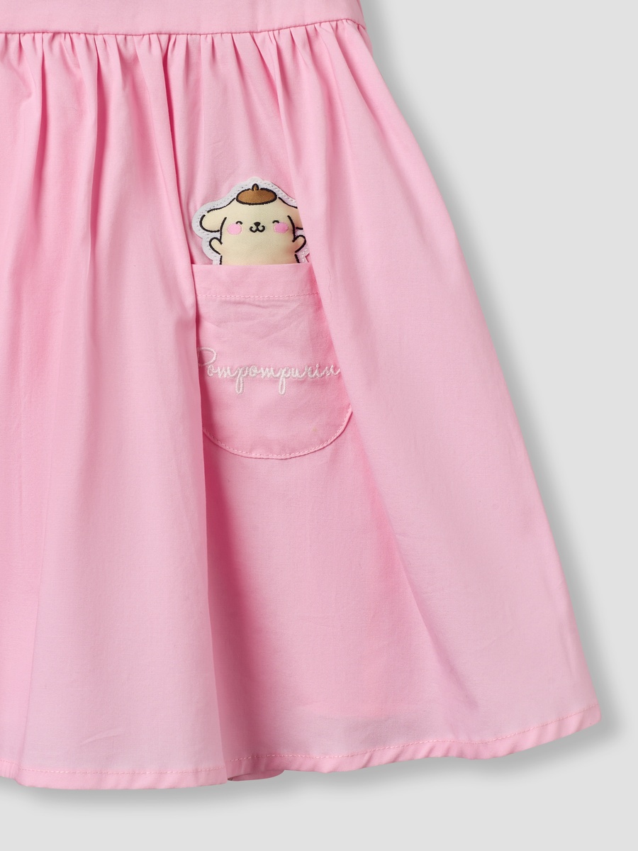 Round Neck Sleeveless Dress with Hello Kitty Applique