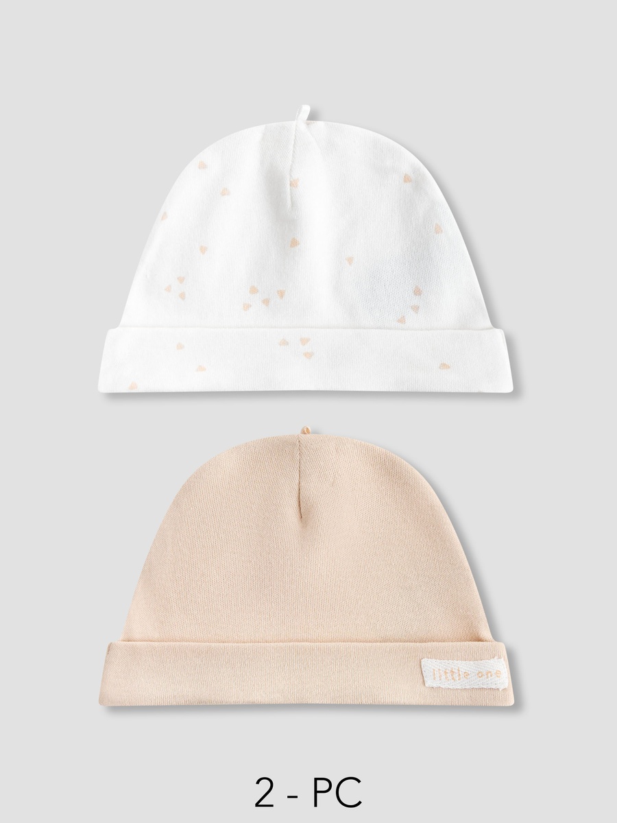 Pack of 2 Cap with Turn-Up Hem