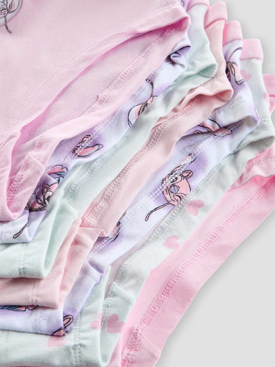 Pack of 7 Cotton Briefs with Stitch and Angel Print
