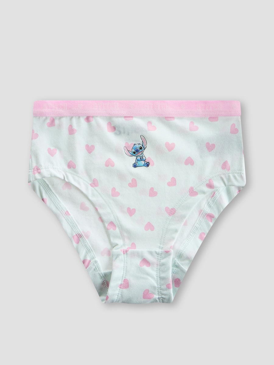 Pack of 7 Cotton Briefs with Stitch and Angel Print