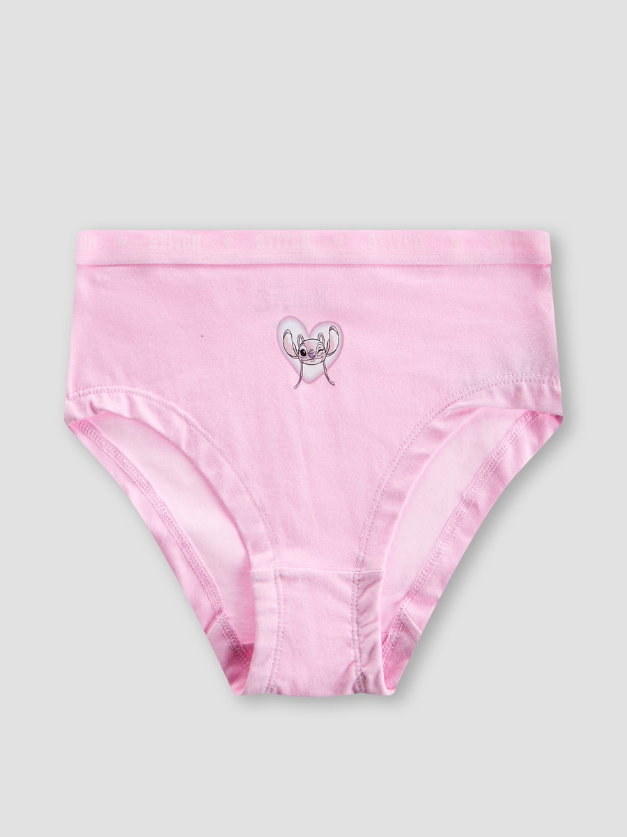 Pack of 7 Cotton Briefs with Stitch and Angel Print