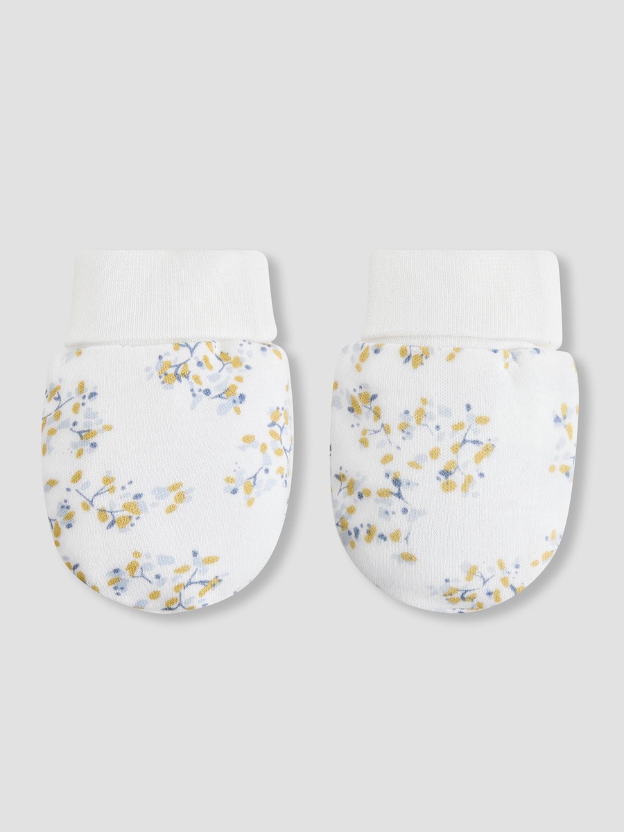 Pack of 2 Mittens with Floral Print 0-36 Months