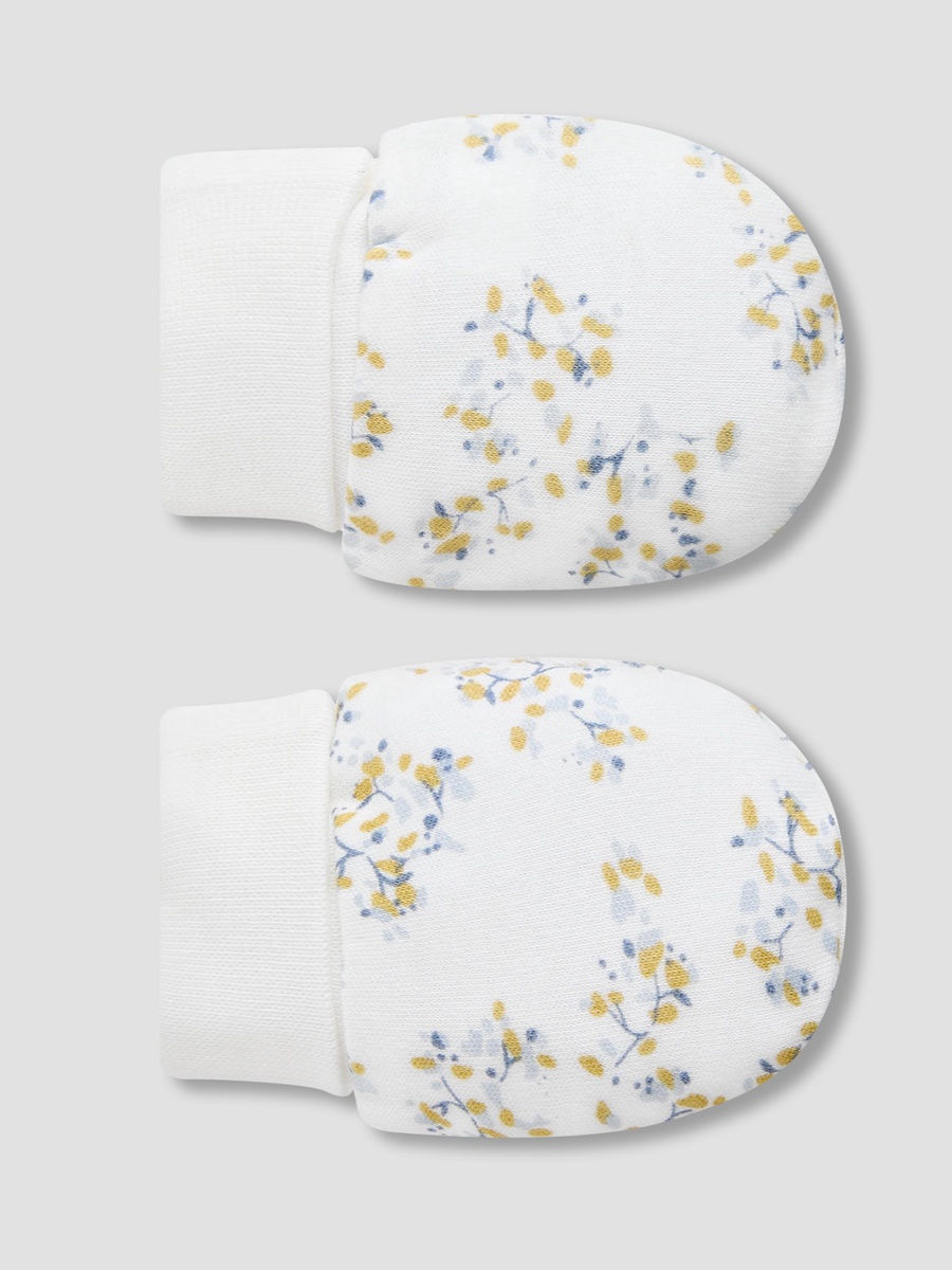 Pack of 2 Mittens with Floral Print 0-36 Months
