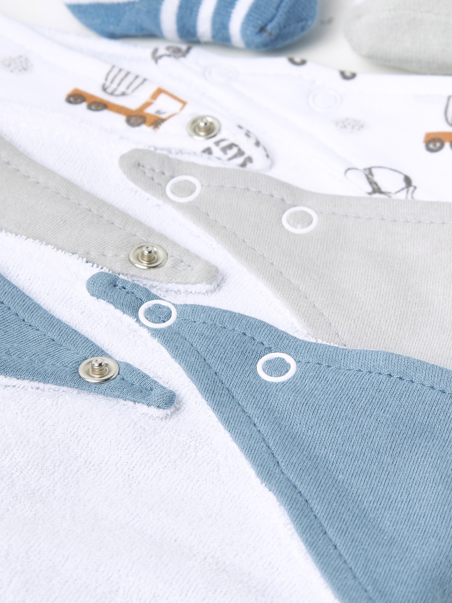5-Piece Printed Bibs and Booties Set