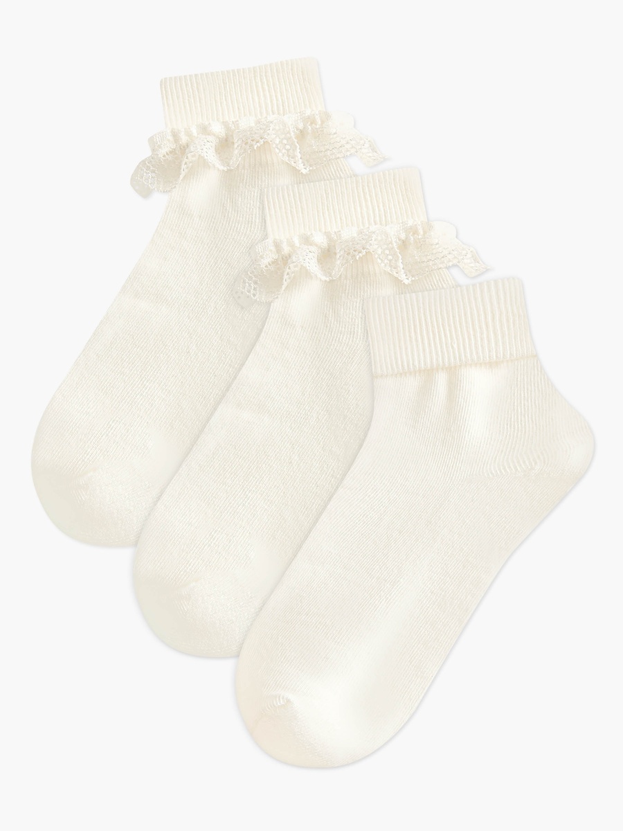 Pack of 3 Socks with Lace Frill