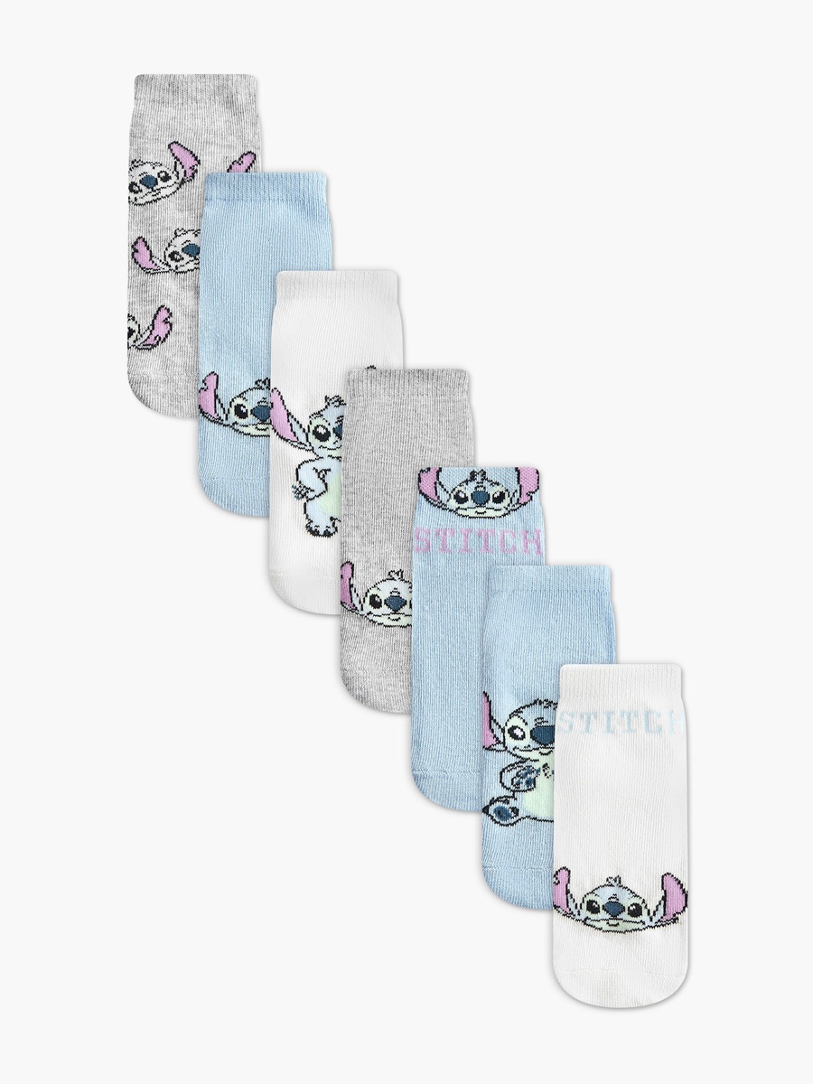 Pack of 7 Stitch Print Ankle Length Socks