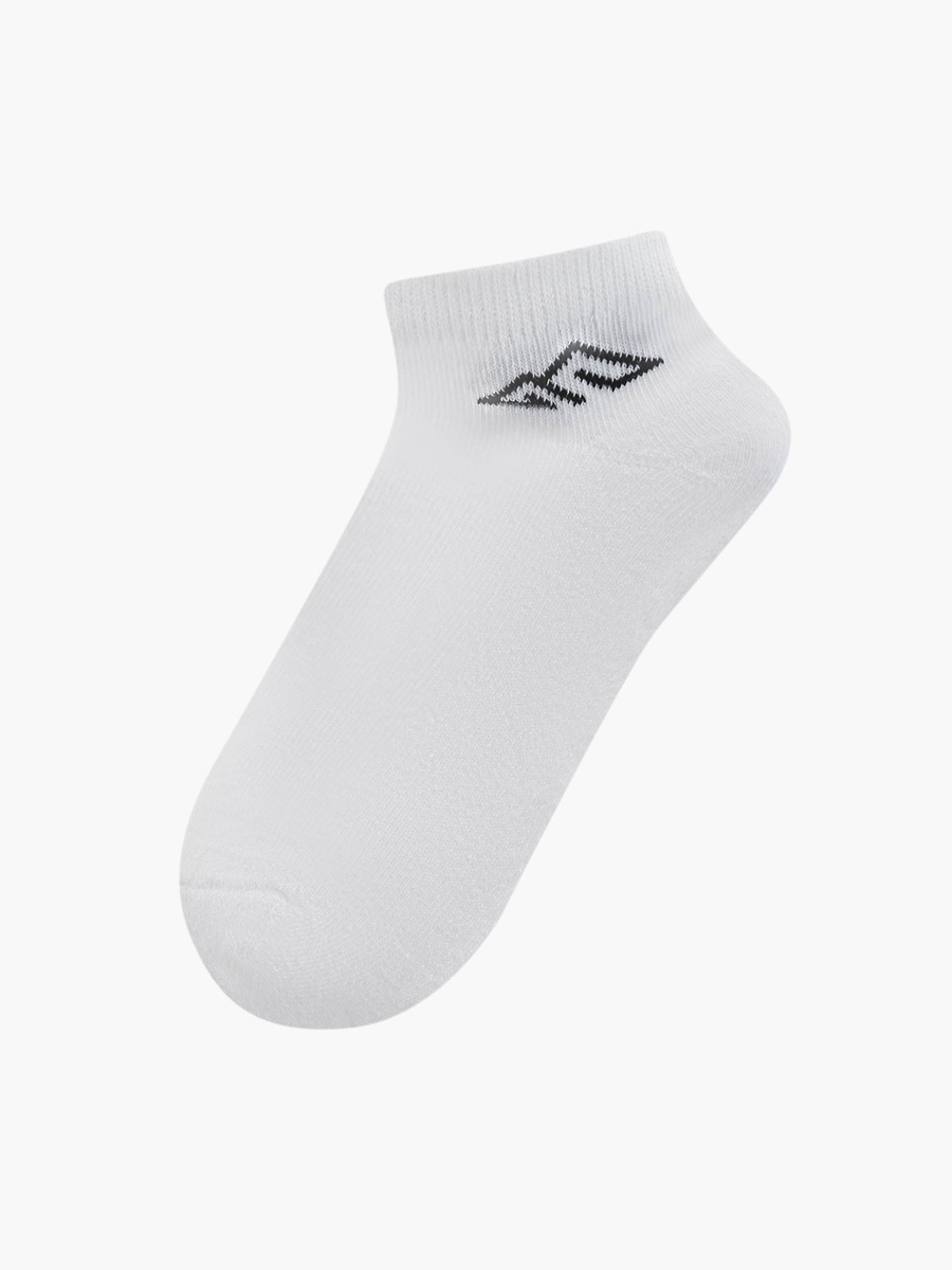 Logo Print Ankle Length Cushioned Sports Socks - Set of 5