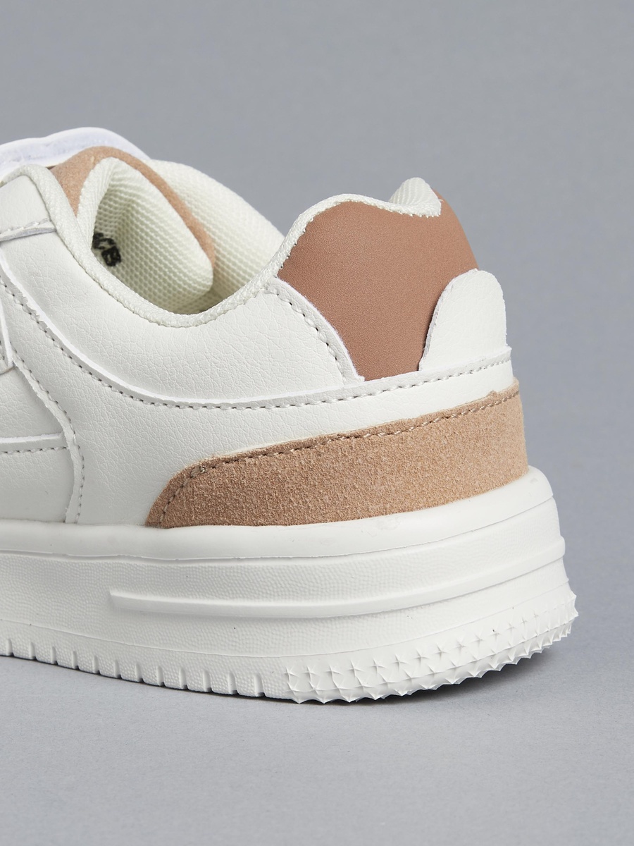 Panelled Sneakers with Hook and Loop Closure