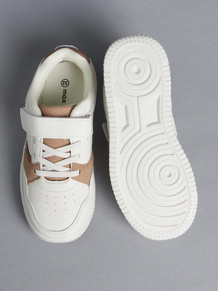 Panelled Sneakers with Hook and Loop Closure