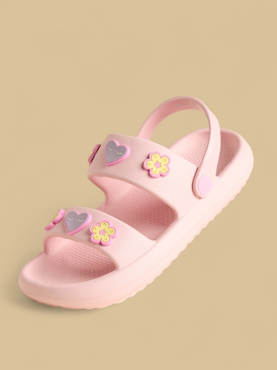 Applique Accent Double Strap Slides with Backstrap