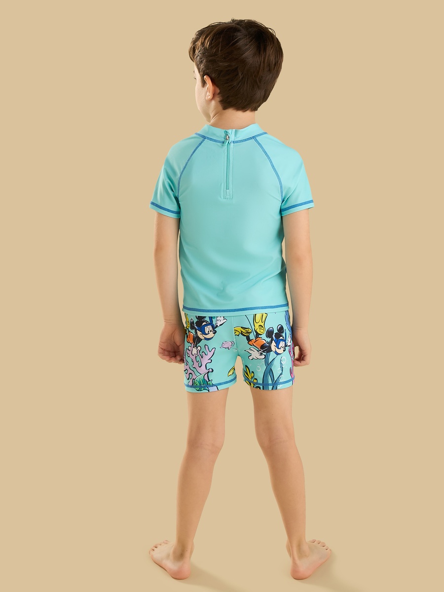 Mickey Mouse and Friends Print Swim T-Shirt and Shorts Set
