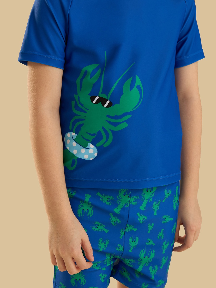 Crab Print T-Shirt and Swim Shorts Set