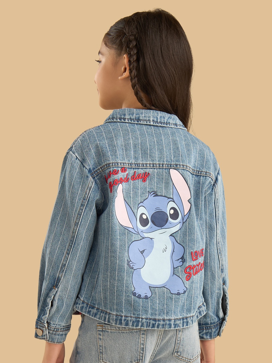 Stitch Print Denim Jacket