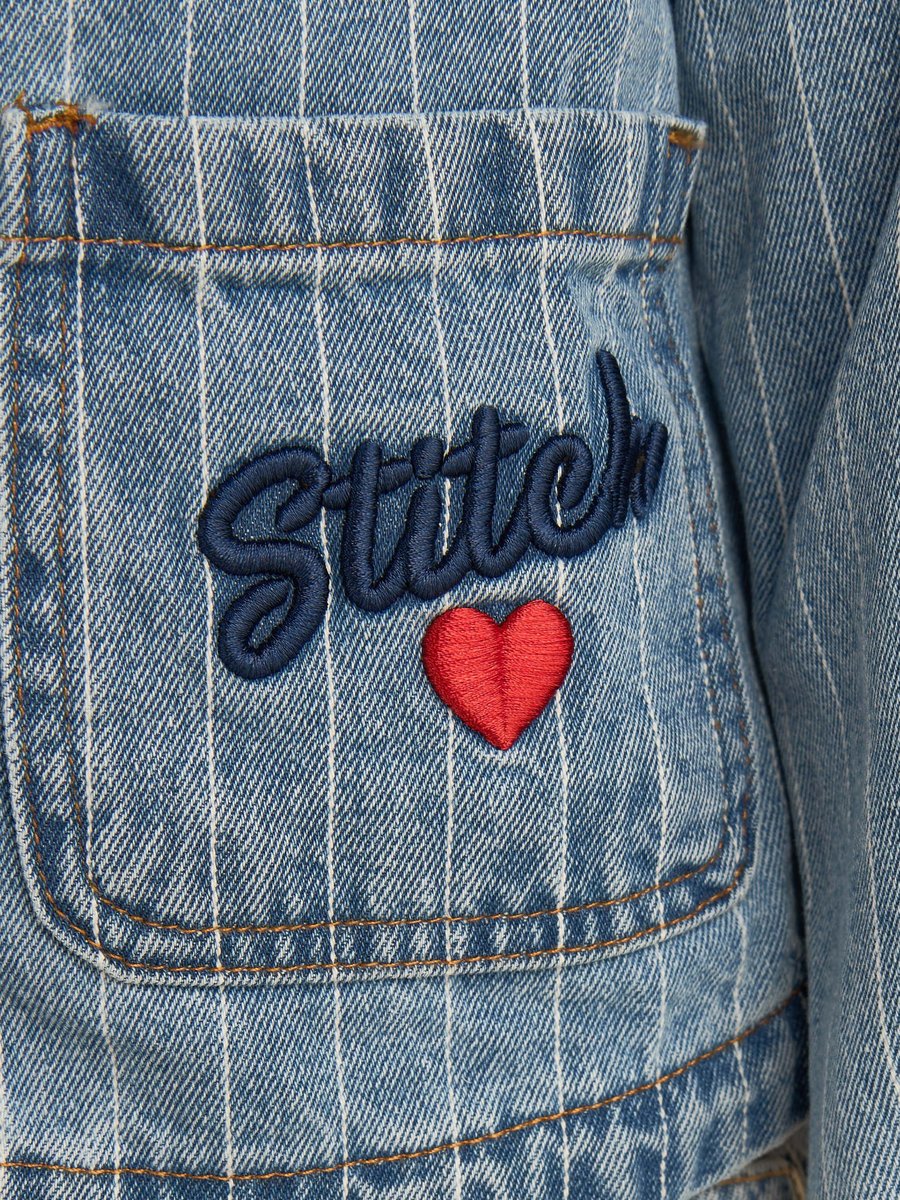 Stitch Print Denim Jacket