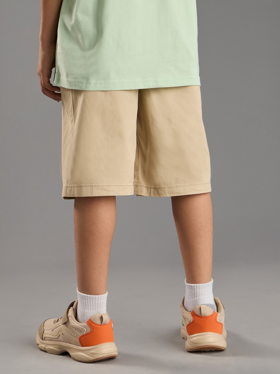 Plain Pull-On Shorts with Drawstring Closure