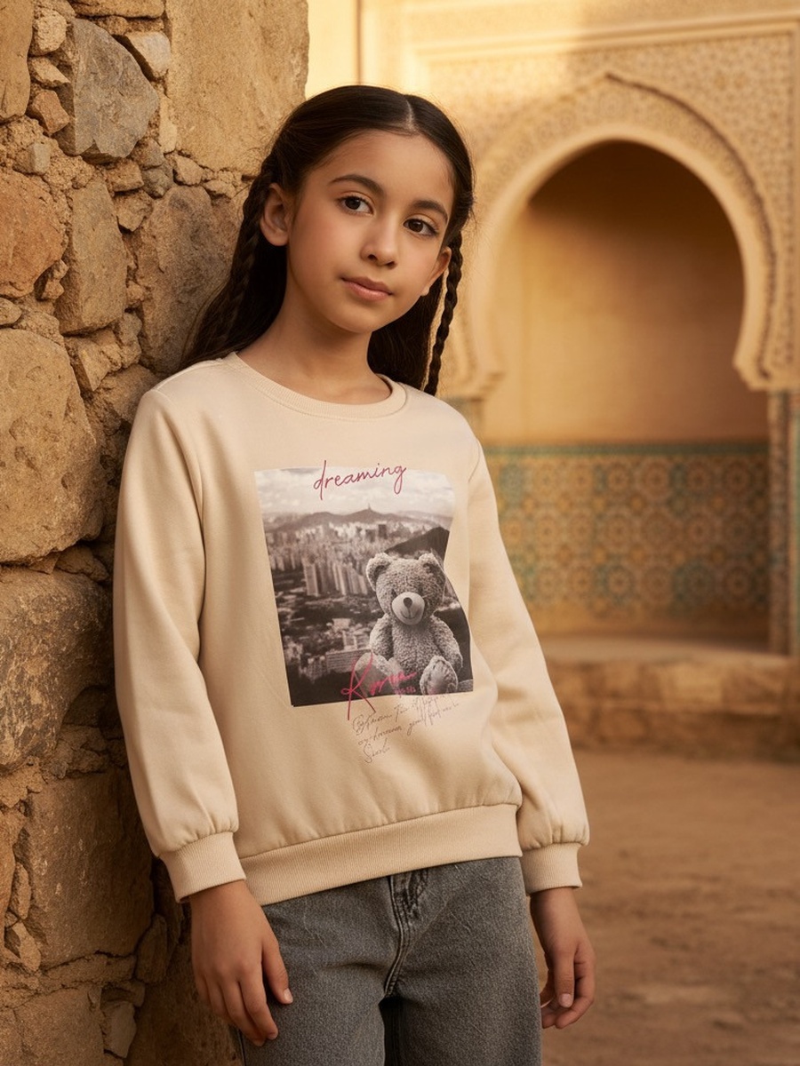 Teddy Bear Print Sweatshirt