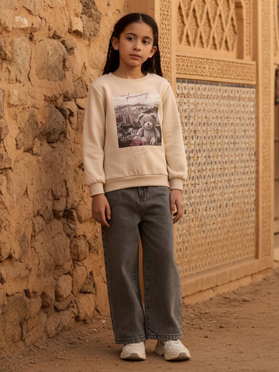Teddy Bear Print Sweatshirt