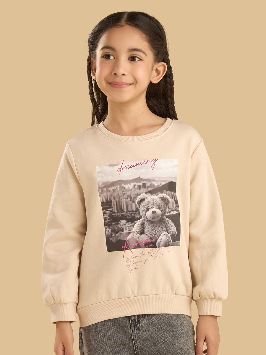 Teddy Bear Print Sweatshirt