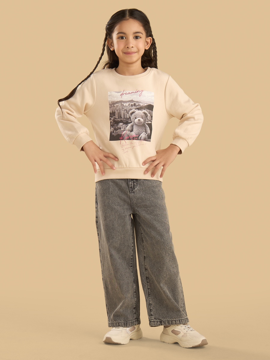 Teddy Bear Print Sweatshirt