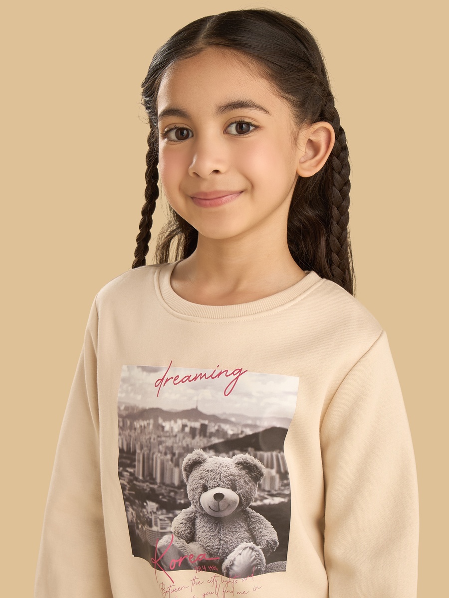 Teddy Bear Print Sweatshirt