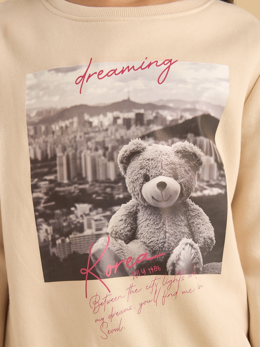 Teddy Bear Print Sweatshirt