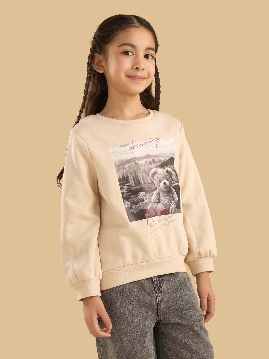 Teddy Bear Print Sweatshirt