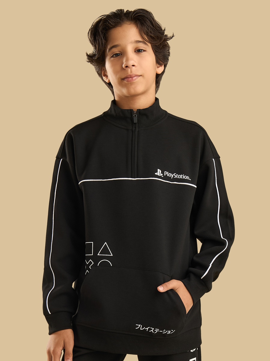 Playstation Print Half Zip Sweatshirt