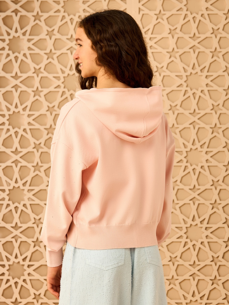 Embellished Zip Through Hoodie