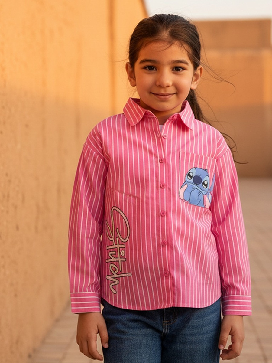 Stitch Print Shirt and T-Shirt Set