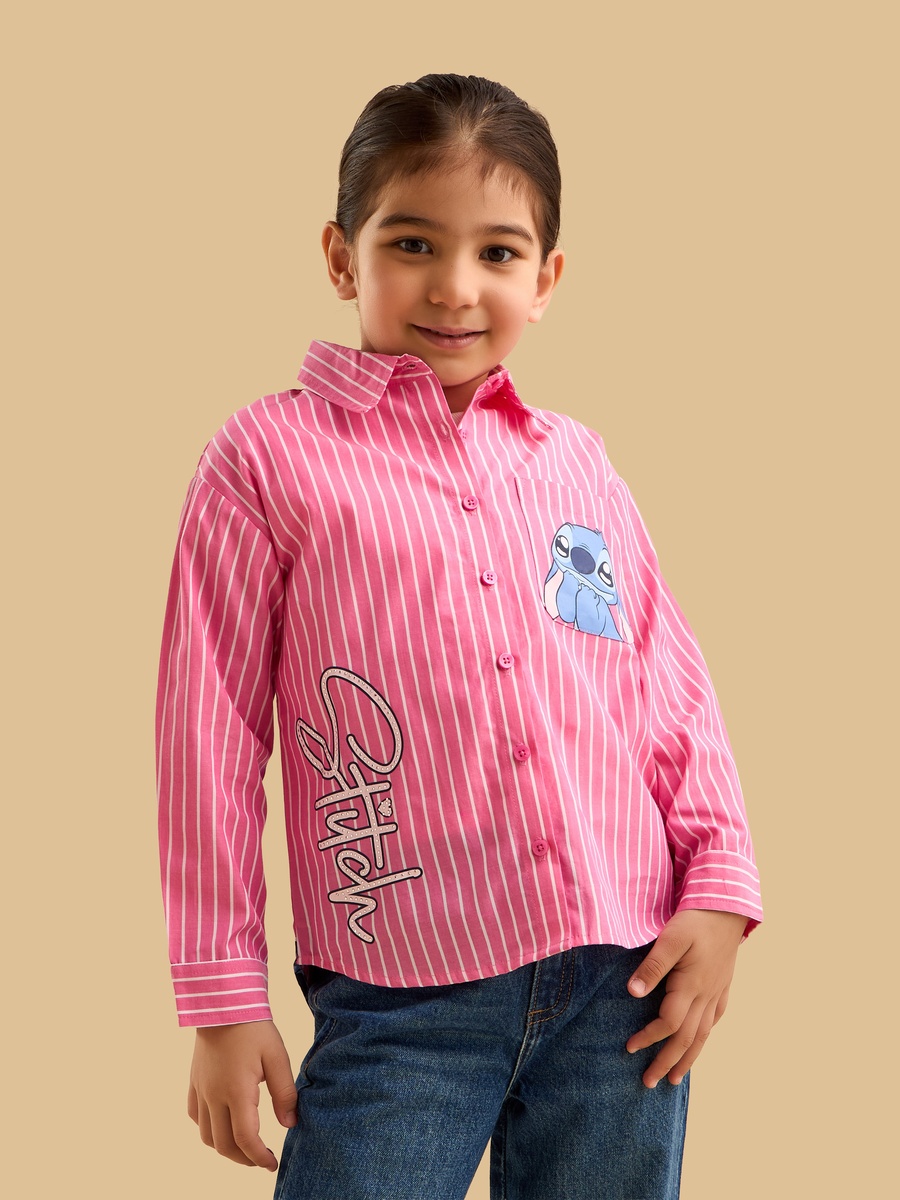 Stitch Print Shirt and T-Shirt Set