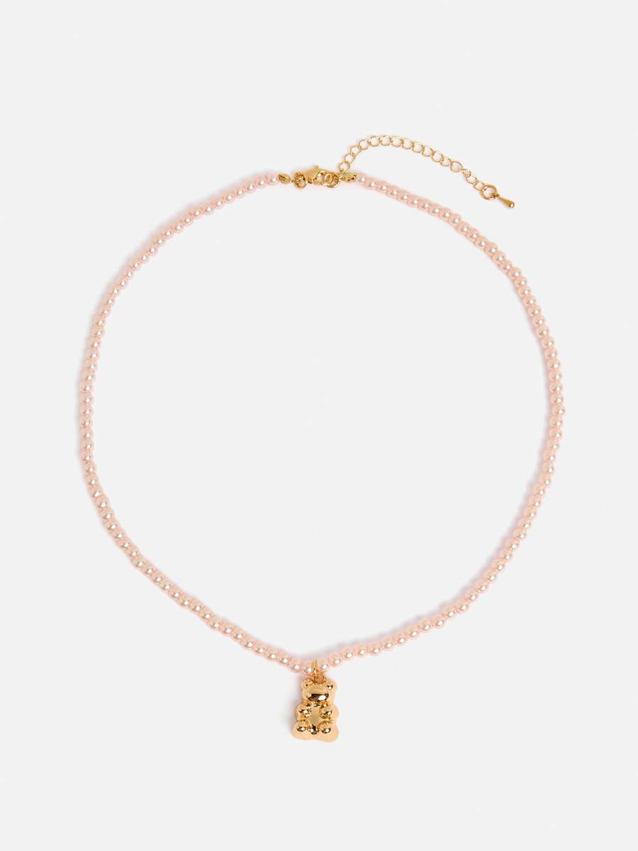 Teddy Bear Pendant Necklace with Bracelet