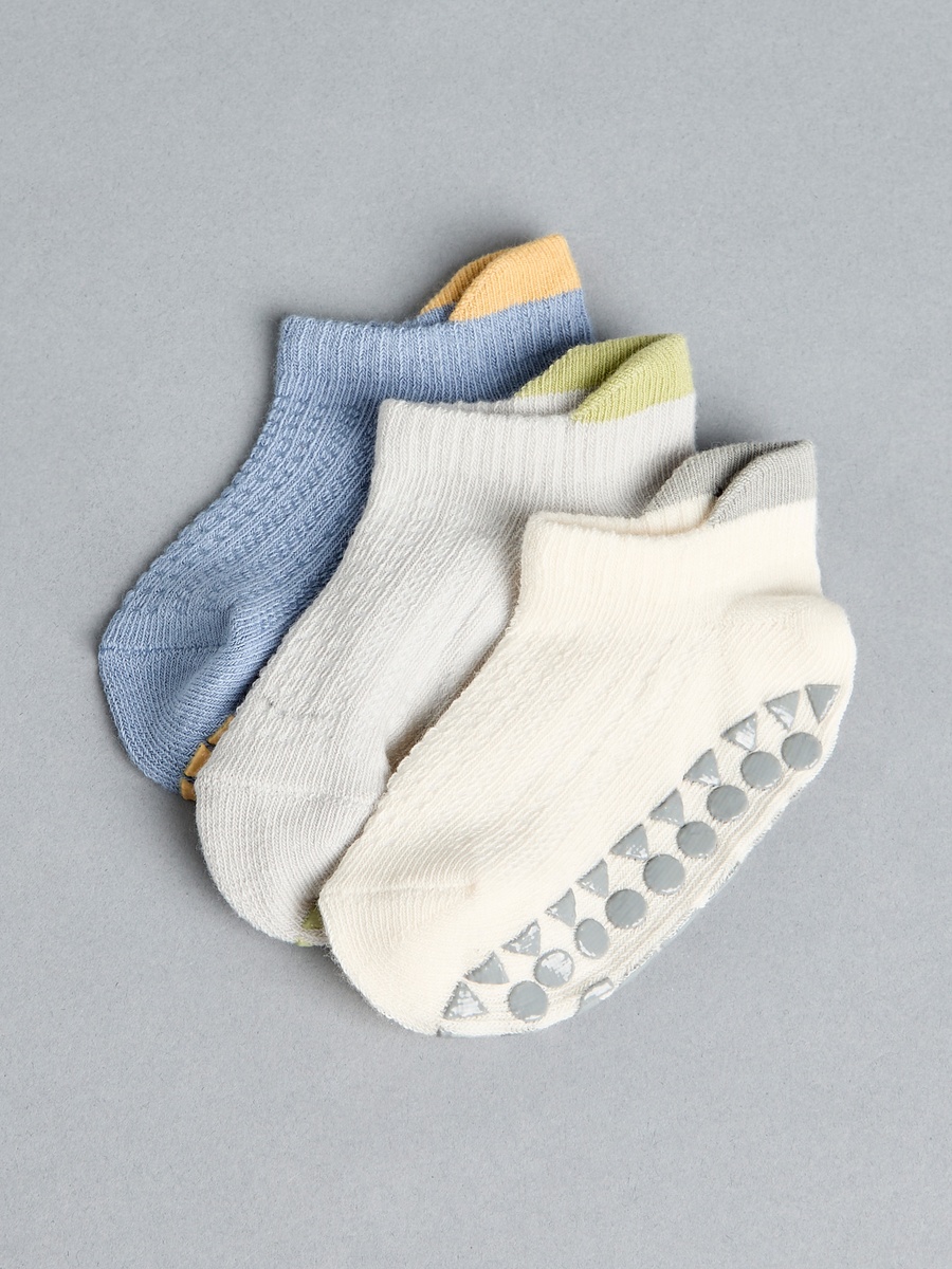 Pack of 3 - Textured Antiskid Calf Length Socks