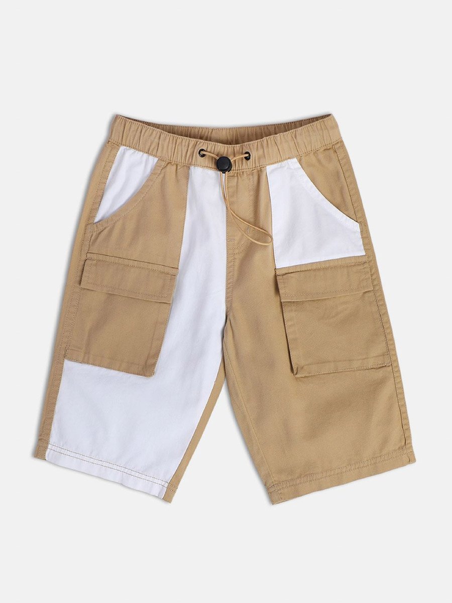 Boys Colorblock Cotton Cargo Shorts