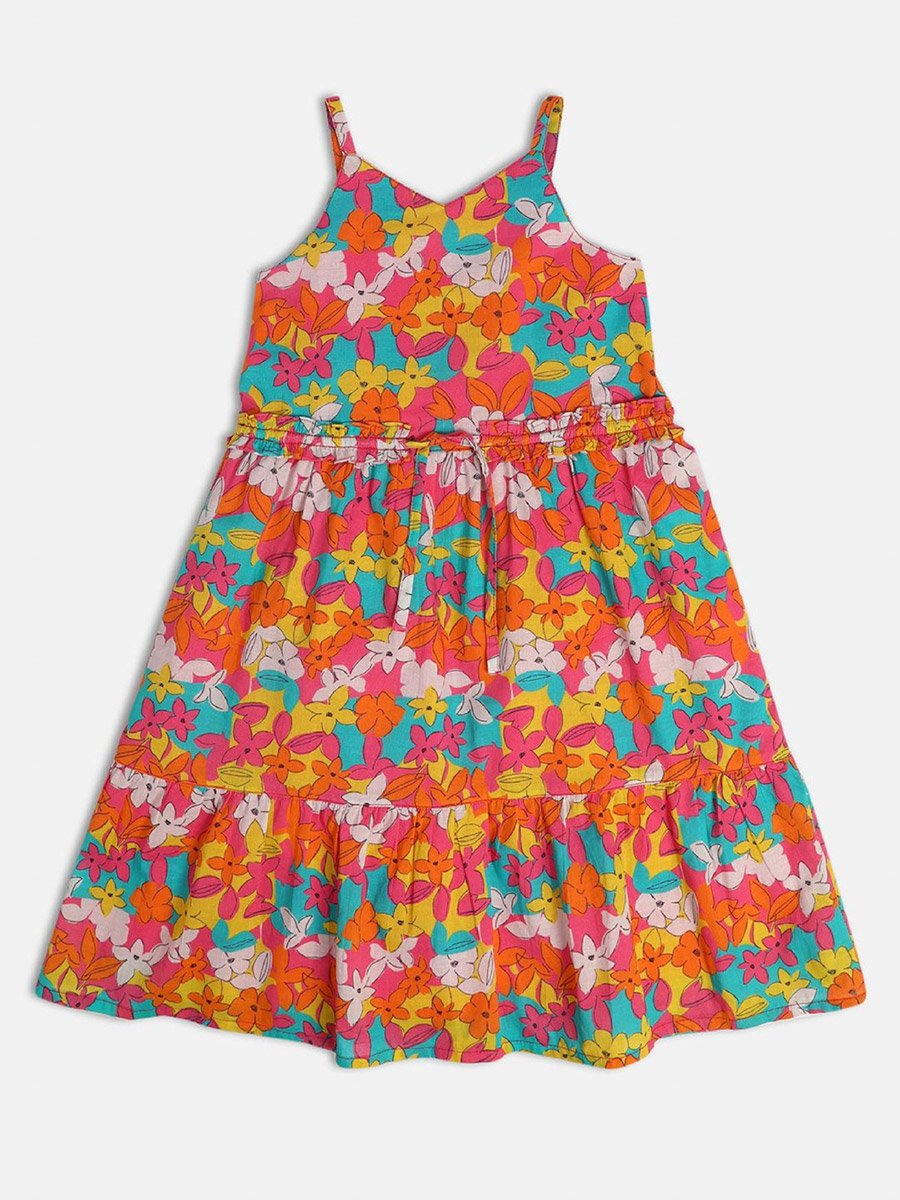 Girls Floral Tiered  Dress
