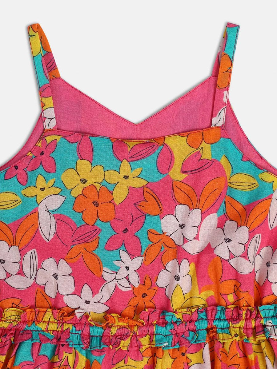 Girls Floral Tiered  Dress