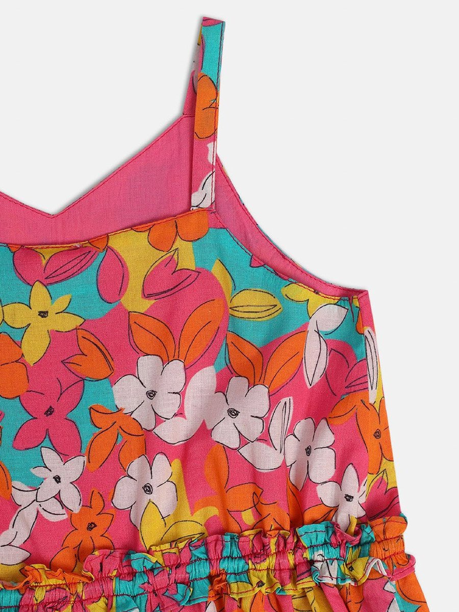 Girls Floral Tiered  Dress