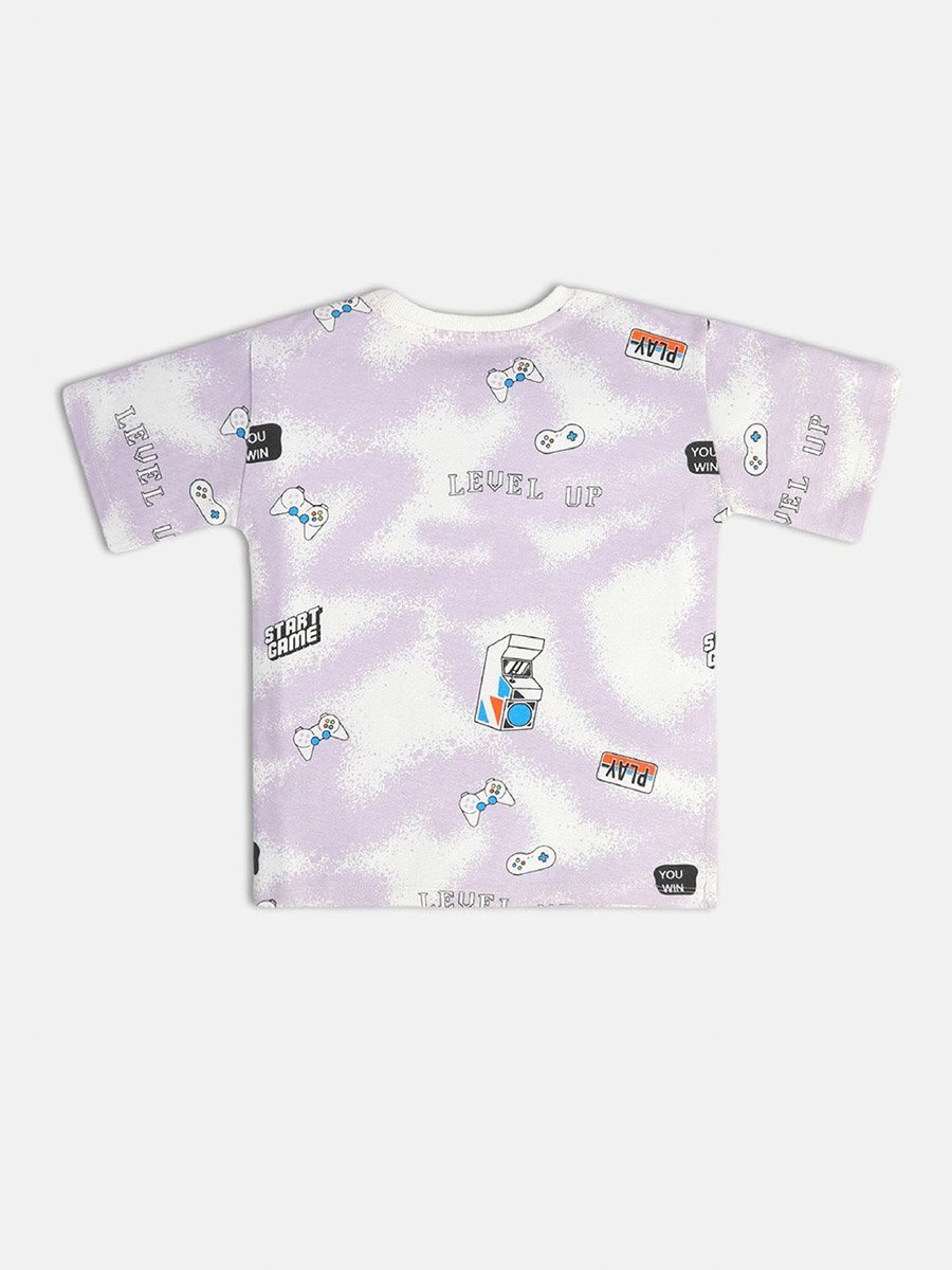 Boys Regular Fit Gaming Print T-Shirt