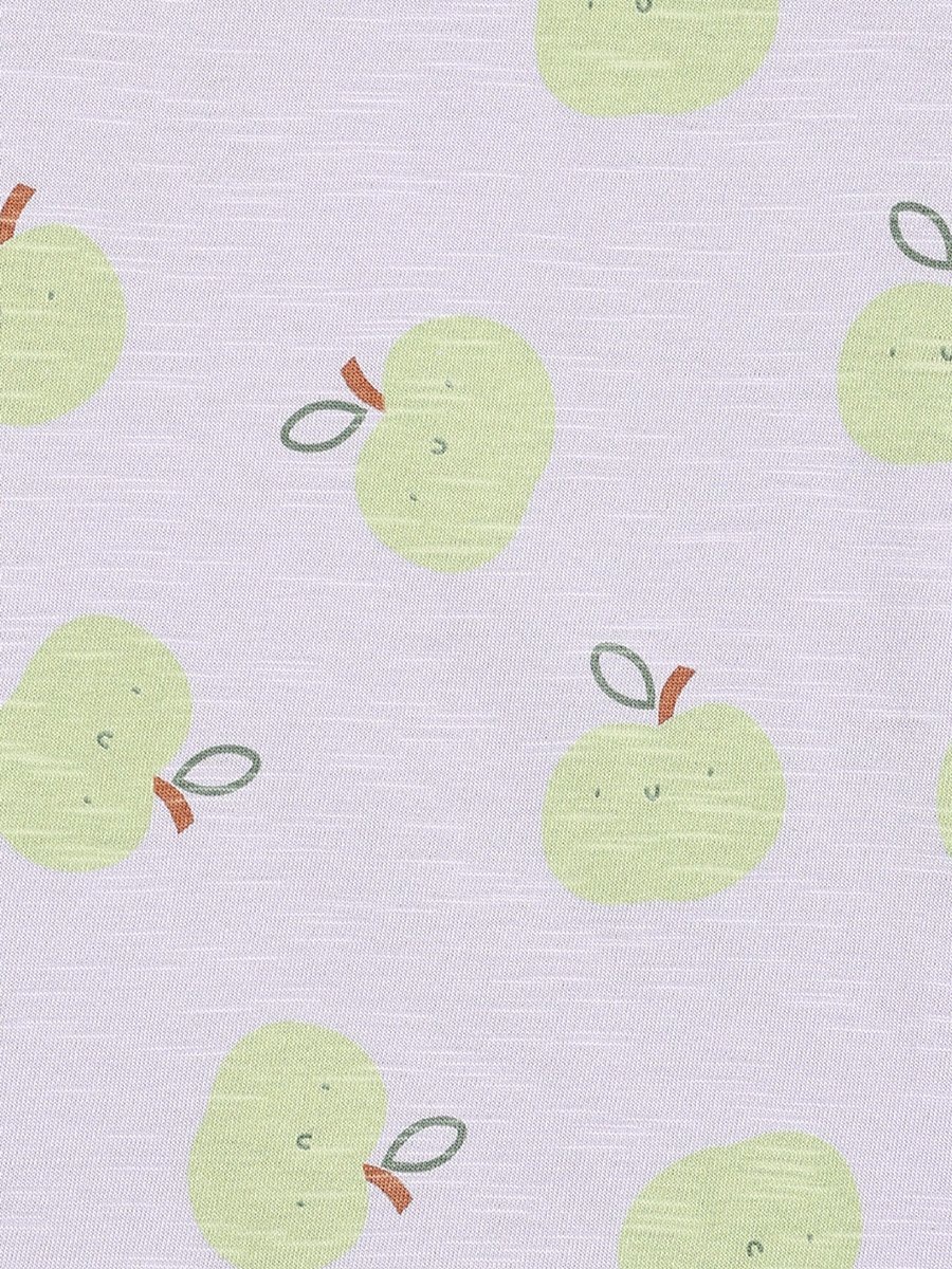 Girls Apple Print Short Sleeve T-Shirt