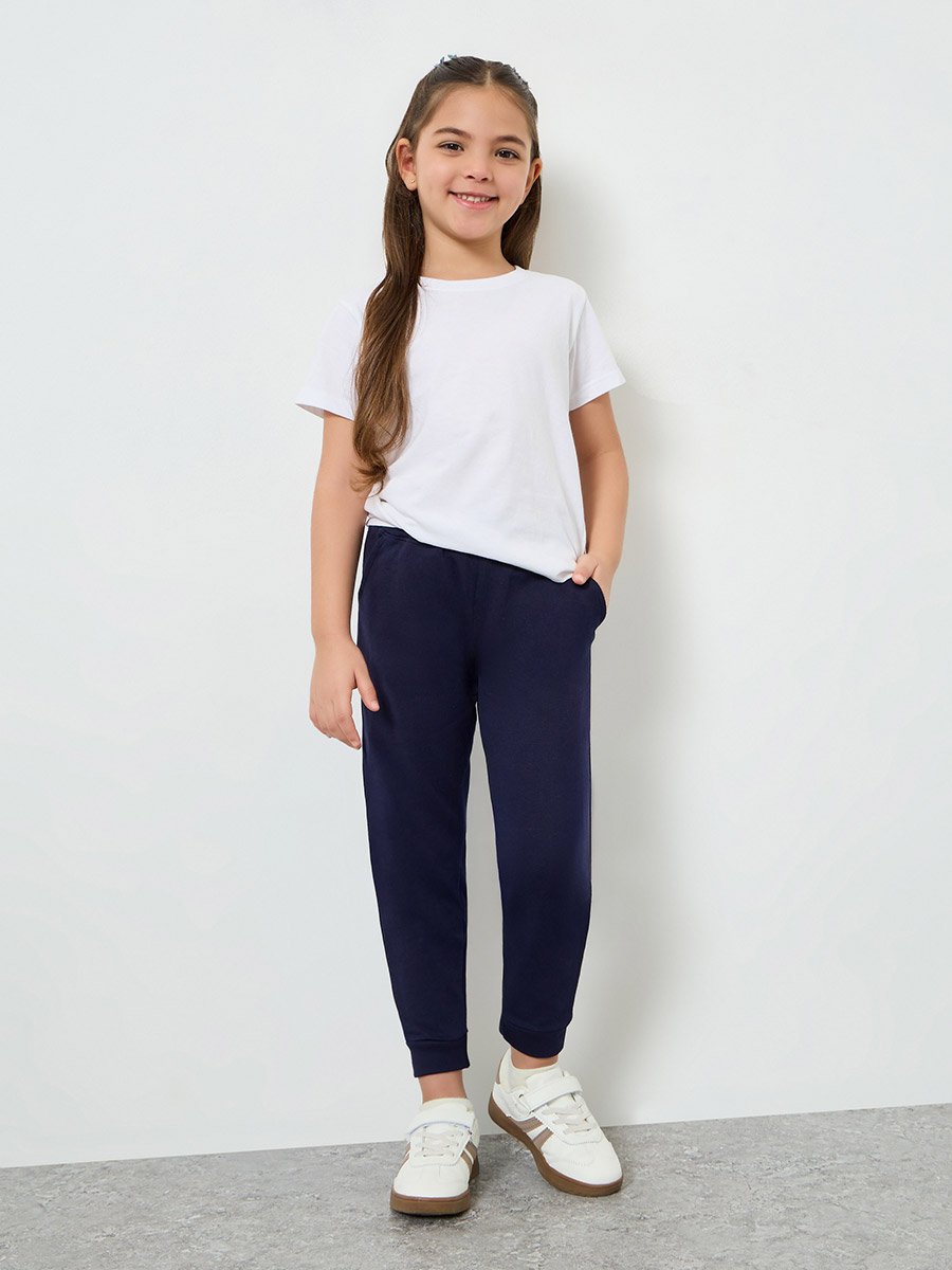 Kids Unisex Cotton Joggers with Side Pocket