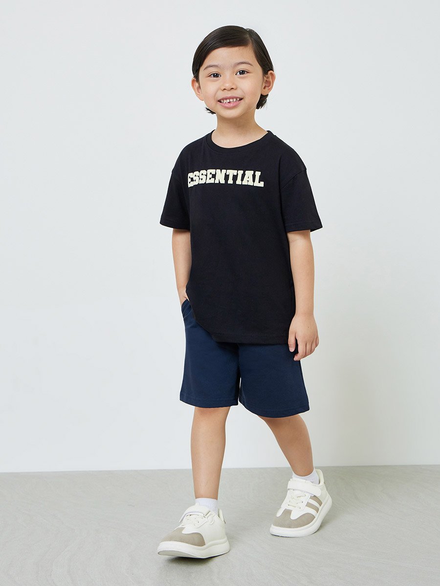 Boys Pack of 2 - Cotton Knitted Drawstring Shorts