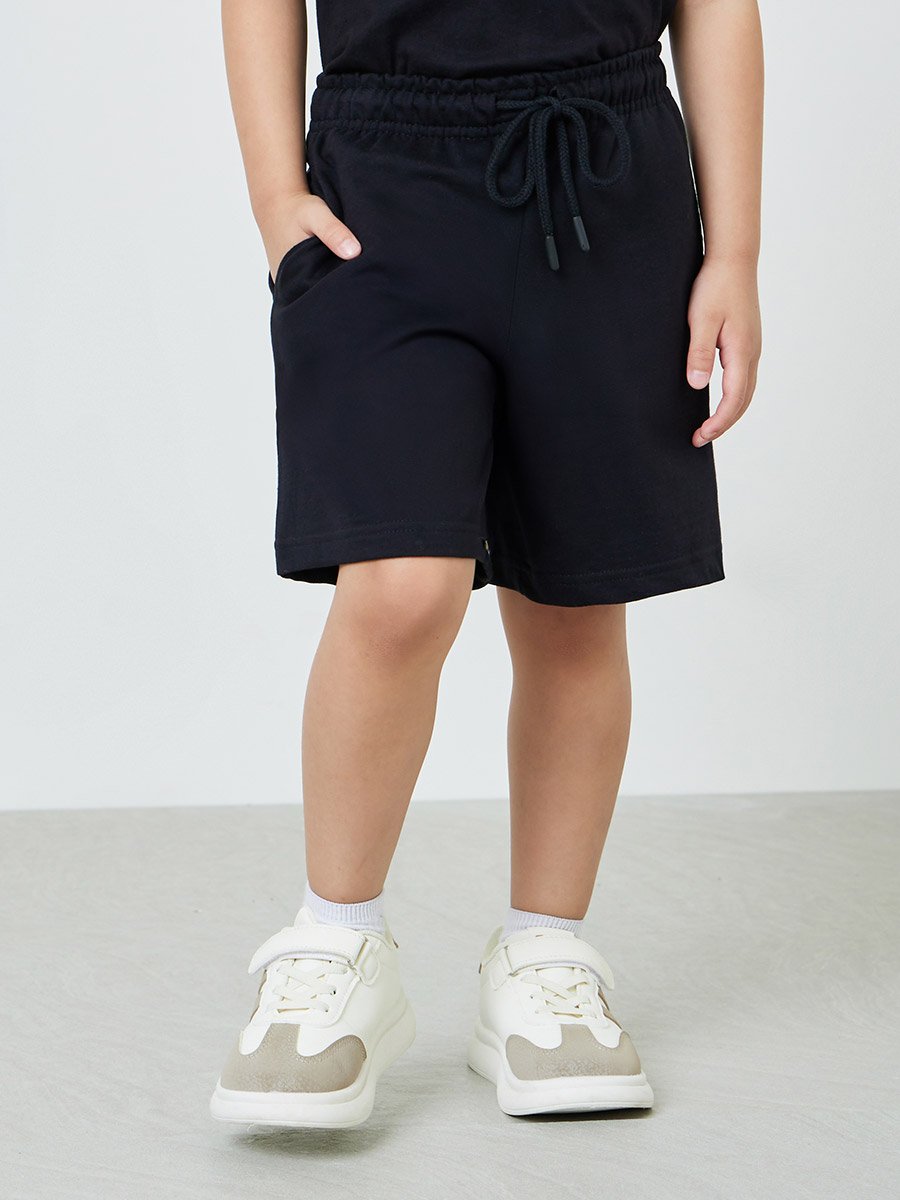 Boys Pack of 2 - Cotton Knitted Drawstring Shorts