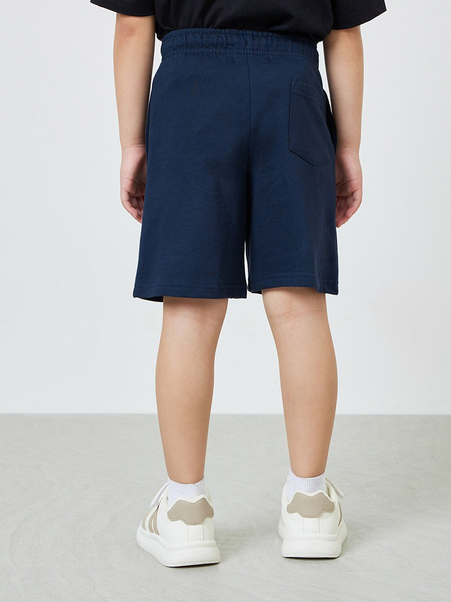 Boys Pack of 2 - Cotton Knitted Drawstring Shorts