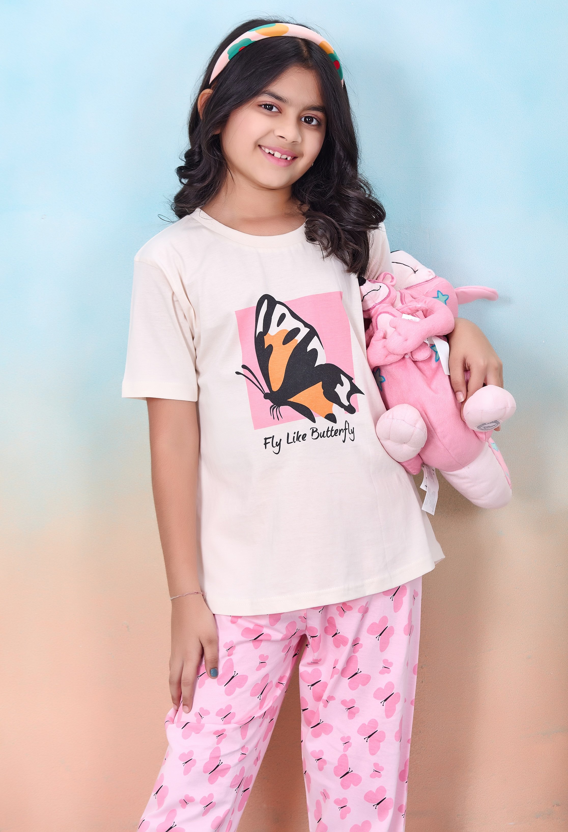 Pack of 2 - Girls Graphic Print Pyjama and Shorts Set